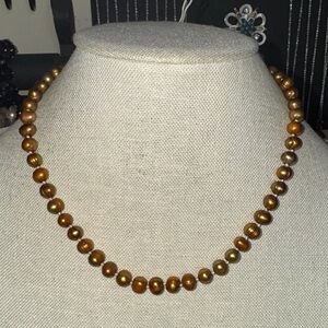 Golden Fresh Water Pearl Necklace